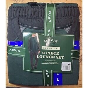 Orvis Men's Classic Collection L/S 2-Piece Lounge Set Green/Black Size L